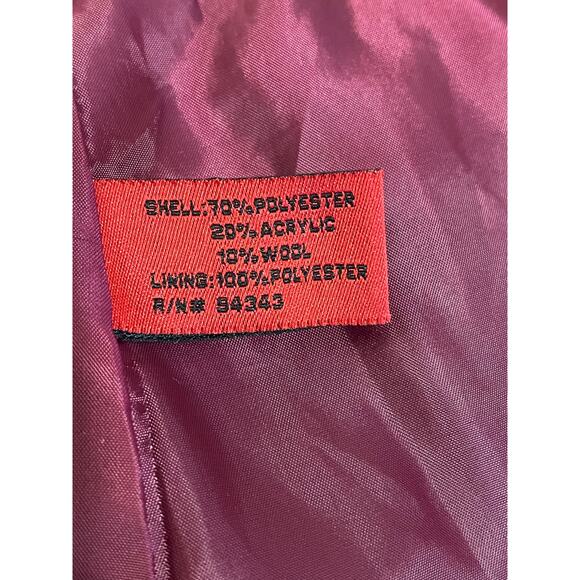 Coffee Shop Red Plaid Peacoat Jacket Juniors Large | Y2K Indie Chic - Picture 5 of 8